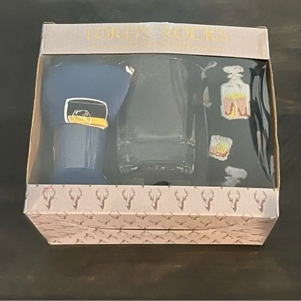 Lord’s Rocks Men’s Whiskey Themed Gift Set (XL) New in Box!